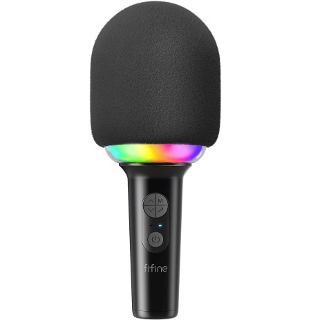 FIFINE AMPLISING E2 juhtmeta karaokemikrofon koos RGB-ga