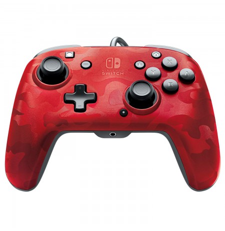 PDP Faceoff Deluxe + Audio - Red Camo juhtmega mängupult