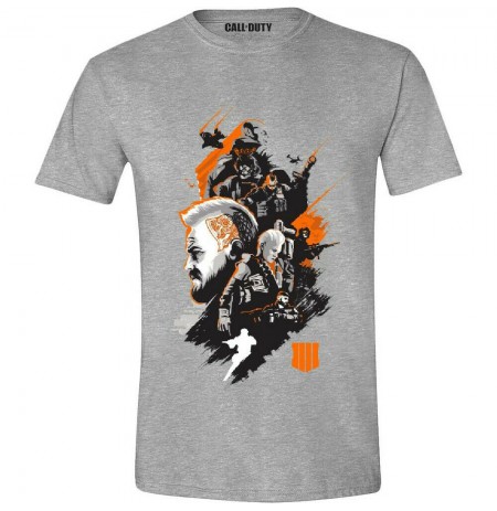 Call of Duty Black Ops 4 - Characters Montage Men T-Shirt - Heather Grey- M dydis