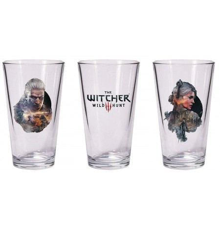 The Witcher 3 Wild Hunt Glass Set Geralt & Ciri Pint klaasikesed