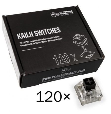 Glorious PC Gaming Race Kailh Box Black switch’ile | Linear & Silent (120 tk)