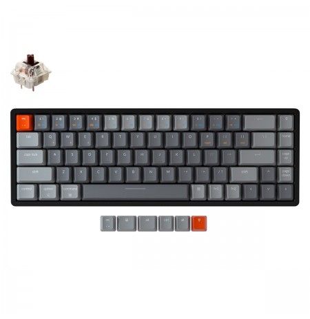 Keychron K6 mehaaniline 65% klaviatuur (juhtmeta, alumiiniumraamiga, RGB, Hot-swap, US, Gateron Brown)