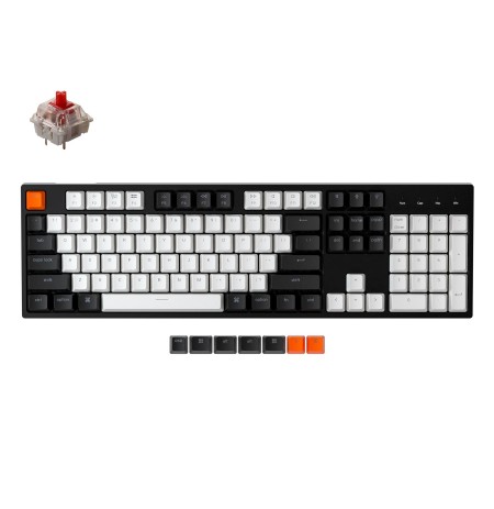 Keychron C2 mehaaniline klaviatuur (ühendatud, RGB, Hot-swap, US, Gateron Red)