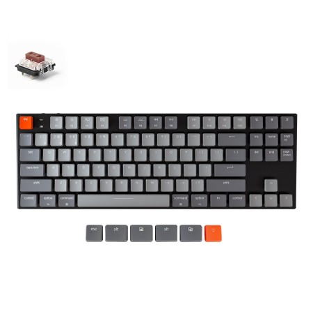Keychron K1 Traadita mehaaniline 80% klaviatuur (traadita, RGB, US, Gateron Brown)