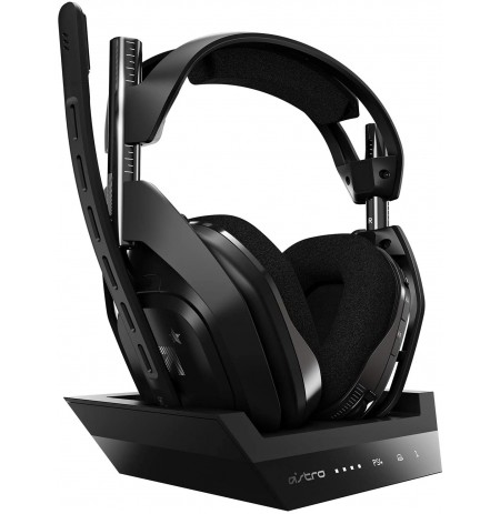 Astro A50 Wireless 7.1 + Base Station (must/hõbedane) | PS4/PS5, PC