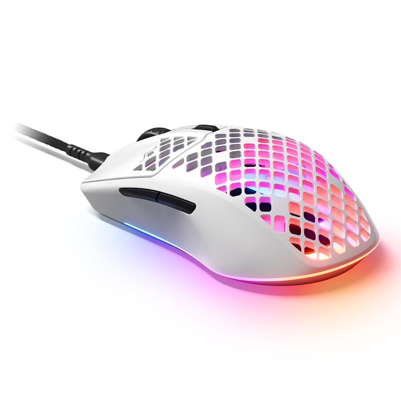 SteelSeries Aerox 3 2022 Edition wired lightweight gaming mouse | 8500 DPI (valge)
