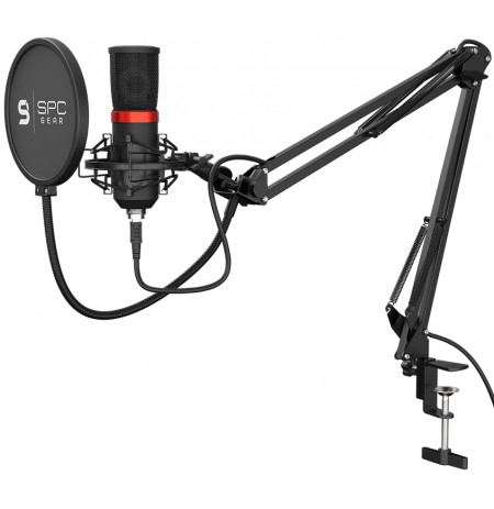 SPC Gear SM950 must kondensaatormikrofon koos juhtmega + hoidik | USB