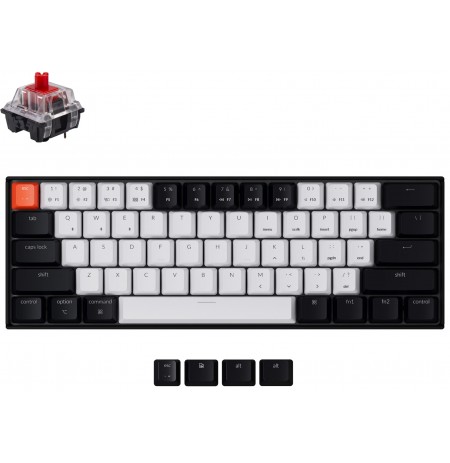 Keychron K12 mehaaniline 60% klaviatuur (juhtmeta, White Backlight, Hot-swap, US, Gateron Red) (REFURBISHED)
