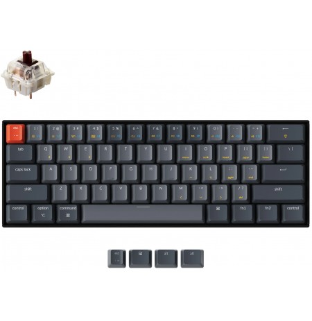 Keychron K12 mehaaniline 60% klaviatuur (juhtmeta, RGB, US, Gateron Brown) (REFURBISHED)