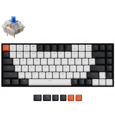 Keychron K2 Traadita mehaaniline 75% klaviatuur (traadita, RGB, Hot-swap, US, Gateron Blue)