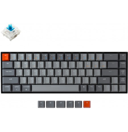Keychron K6 65% mehaaniline klaviatuur (juhtmeta, White Backlight, US, Gateron Blue)
