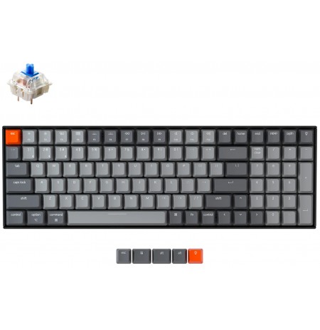 Keychron K4 mehaaniline 96% klaviatuur (V2, juhtmeta, Hot-swap, White Backlight, US, Gateron Blue)