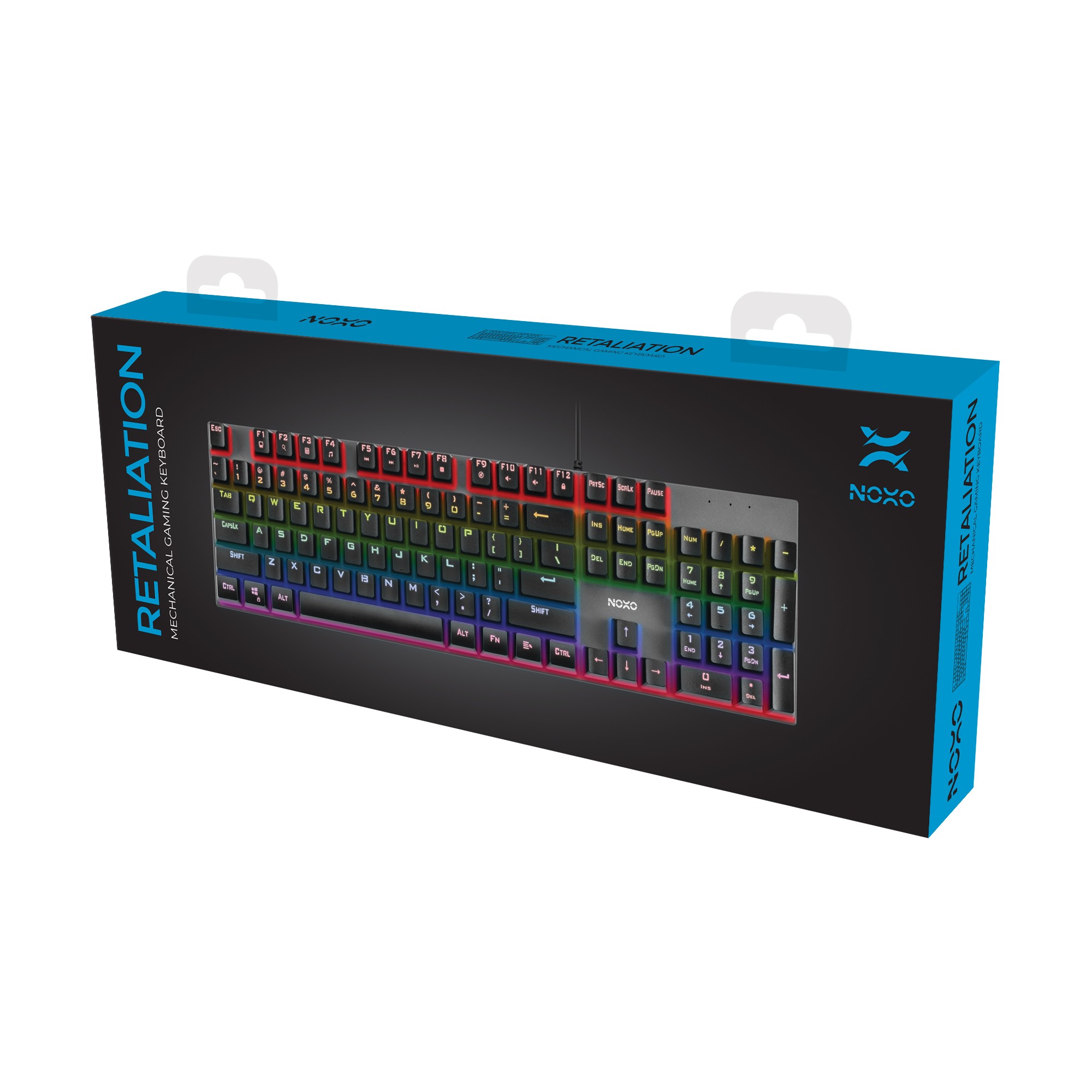 NOXO Retaliation mehaaniline juhtmega RGB klaviatuur l US, Blue Switch