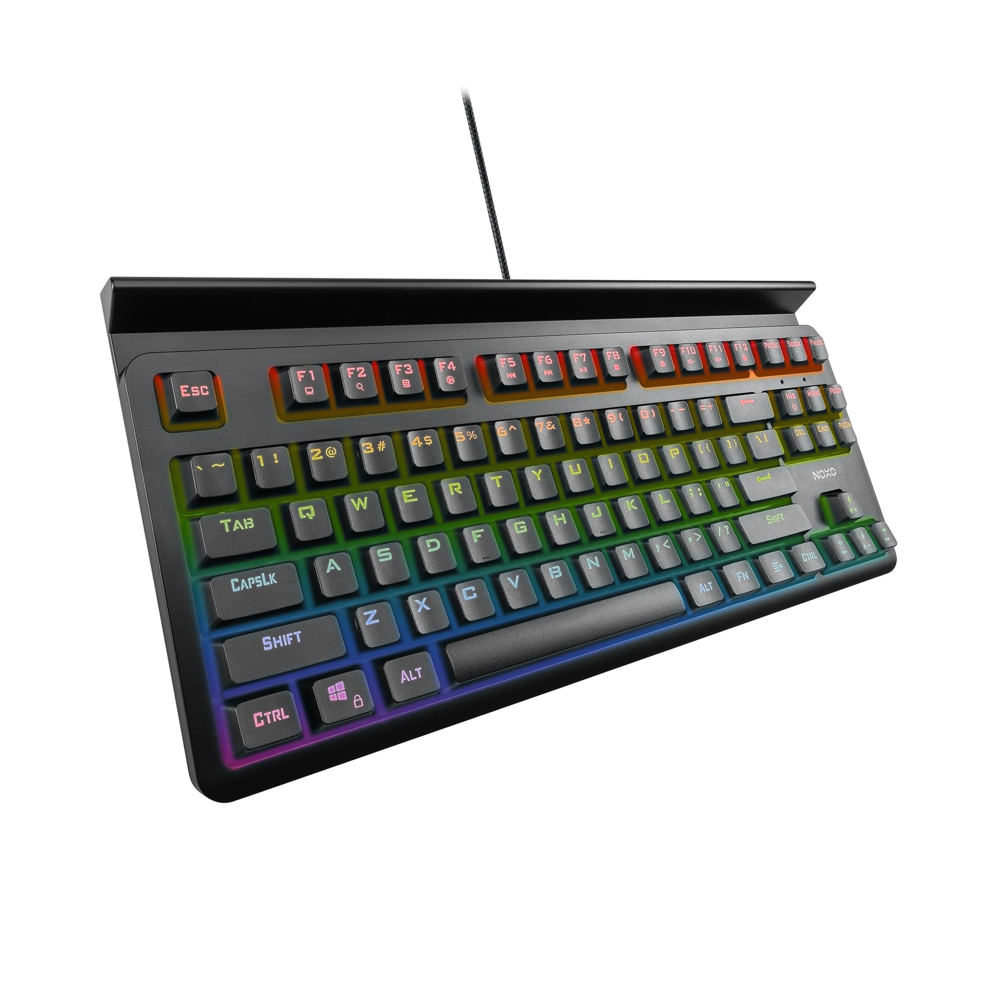 NOXO Specter TKL mehaaniline juhtmega RGB klaviatuur tahvelarvuti/telefonihoidikuga l US, Blue Switch
