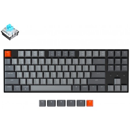 Keychron K8 mehaaniline 80% klaviatuur (traadita, alumiiniumraamiga, RGB, US, LK Blue) (REFURBISHED)