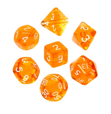 REBEL RPG Dice Set - Mini Crystal - Orange