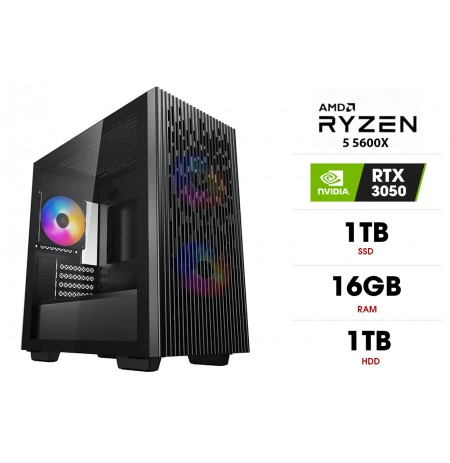 Personal Computer | AMD Ryzen 5 5600X, 16GB 3200MHz, SSD 1TB, HDD 1TB, RTX 3050