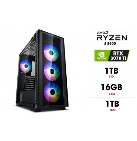Personal Computer | AMD Ryzen 5 5600, 16GB 3200MHz, SSD 1TB, HDD 1TB, RTX 3070 TI