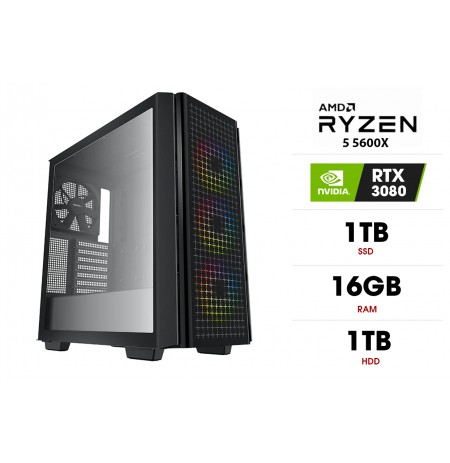 Personal Computer | AMD Ryzen 5 5600X, 16GB 3200MHz, SSD 1TB, HDD 1TB, RTX 3080