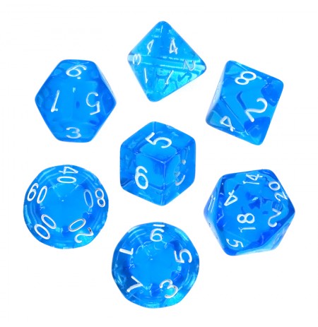 REBEL RPG Dice Set - Mini Crystal - Blue