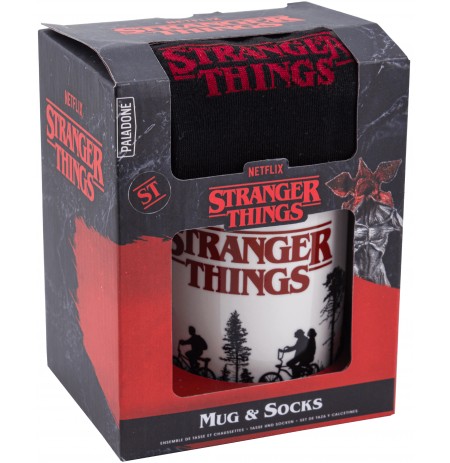 Stranger Things Logo kruus ja sokid kinkekomplekt