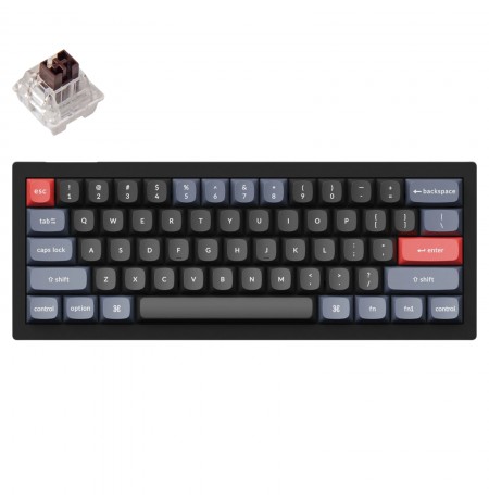 Keychron V4 60% Mehaaniline klaviatuur (ANSI, Carbon black, RGB, Hot-swap, US, Pro Brown Switch)