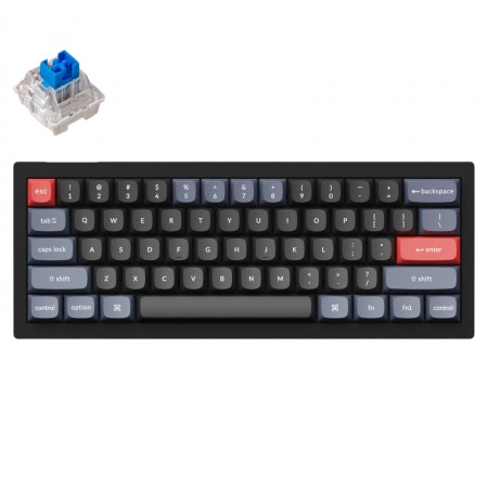 Keychron V4 60% Mehaaniline klaviatuur (ANSI, Carbon black, RGB, Hot-swap, US, Pro Blue Switch)