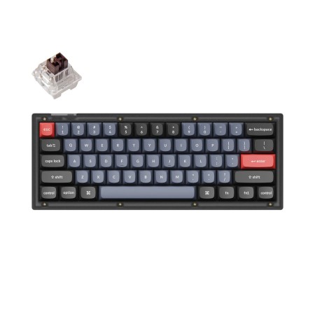 Keychron V4 60% Mehaaniline klaviatuur (ANSI, Frosted Black, RGB, Hot-swap, US, Pro Brown Switch)