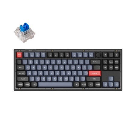 Keychron V3 80% Mehaaniline klaviatuur (ANSI, Frosted Black, RGB, Hot-swap, US, Pro Blue Switch)