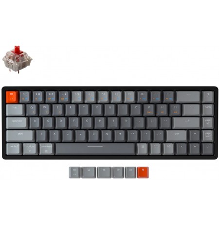 Keychron K6 65% bevielė mechaninė klaviatūra (ANSI, RGB, US, Gateron G Pro Red Switch)