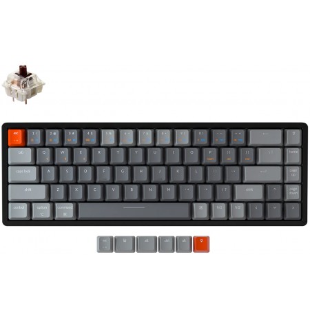 Keychron K6 65% bevielė mechaninė klaviatūra (ANSI, RGB, US, Gateron G Pro Brown Switch)
