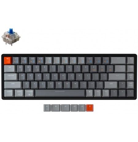Keychron K6 65% bevielė mechaninė klaviatūra (ANSI, RGB, Hot-Swap, Gateron G Pro Blue Switch)