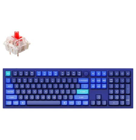 Keychron Q6 100% Navy Blue mechaninė klaviatūra (ANSI, RGB, Hot-Swap, Gateron Pro  Red Switch)