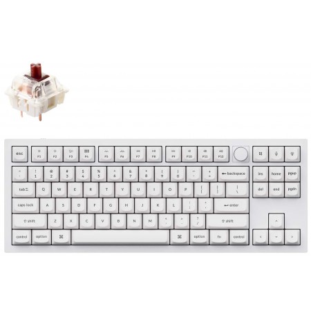 Keychron Q3 80% White mehaaniline klaviatuur (ANSI, RGB, Hot-Swap, Gateron G Pro BrownSwitch)