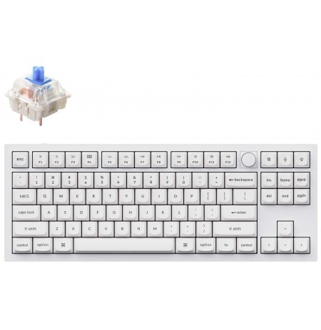 Keychron Q3 80% White mehaaniline klaviatuur (ANSI, RGB, Hot-Swap, Gateron G Pro BrownSwitch)