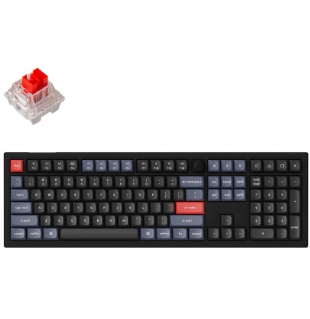 Keychron V6 100% Mehaaniline klaviatuur (ANSI, Carbon Black, RGB, Hot-swap, US, Pro Red Switch)